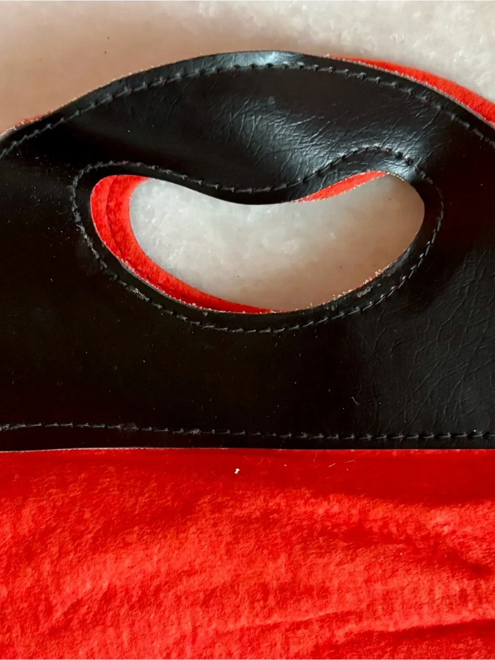 Rare Gucci Vintage 1970s Orange Felt/wool W/black Faux Leather Tote